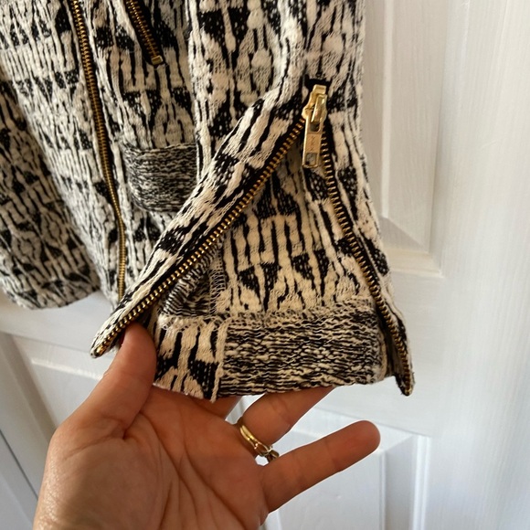 Lucky Brand Knit Jacket Black & White Long Size M - Picture 6 of 10